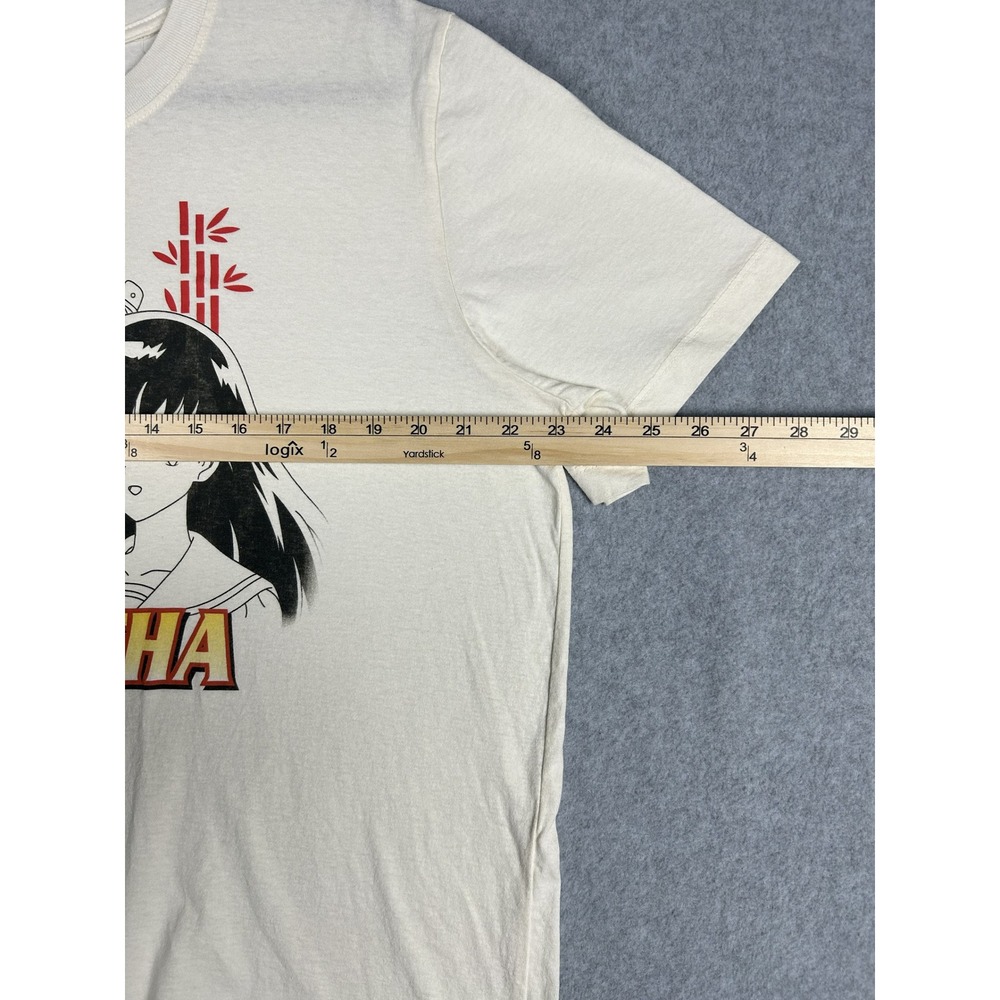Inuyasha Anime Graphic T Shirt XXL Cream Manga Kagome Y2K Tee - Picture 6 of 6
